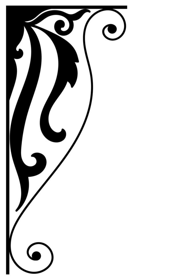 mince ligne ancien coin. médiéval période de le victorien dynastie. fantaisie noir monogramme Cadre conception élément abstrait icône collection fleur Facile symbole vecteur