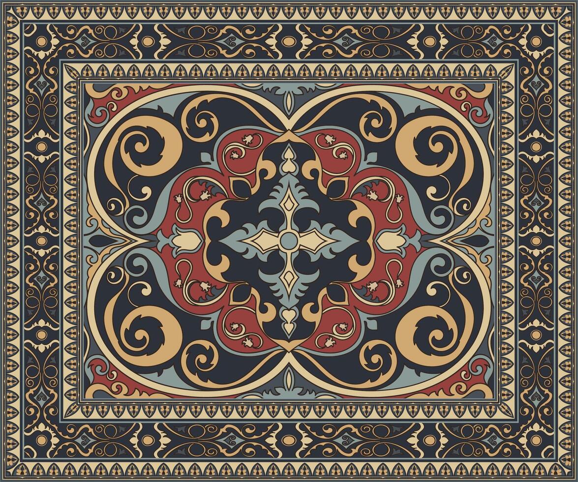 coloré ornemental vecteur conception pour tapis, tapis, yoga tapis. géométrique ethnique clipart. arabe ornemental tapis avec décoratif éléments.persan tapis