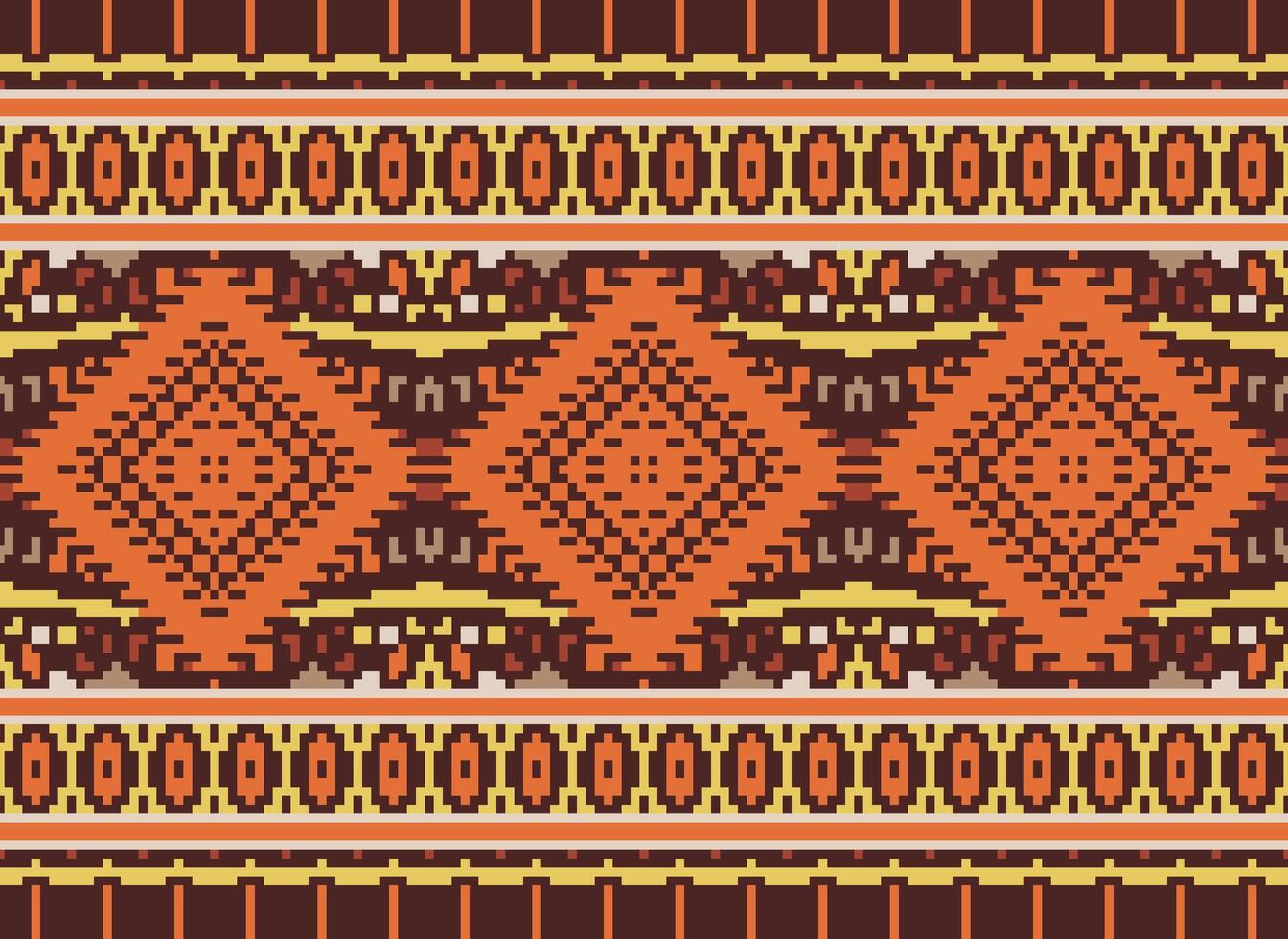 pixel traverser point traditionnel ethnique modèle paisley fleur ikat Contexte abstrait aztèque africain indonésien Indien sans couture modèle pour en tissu impression tissu robe tapis rideaux et sarong vecteur