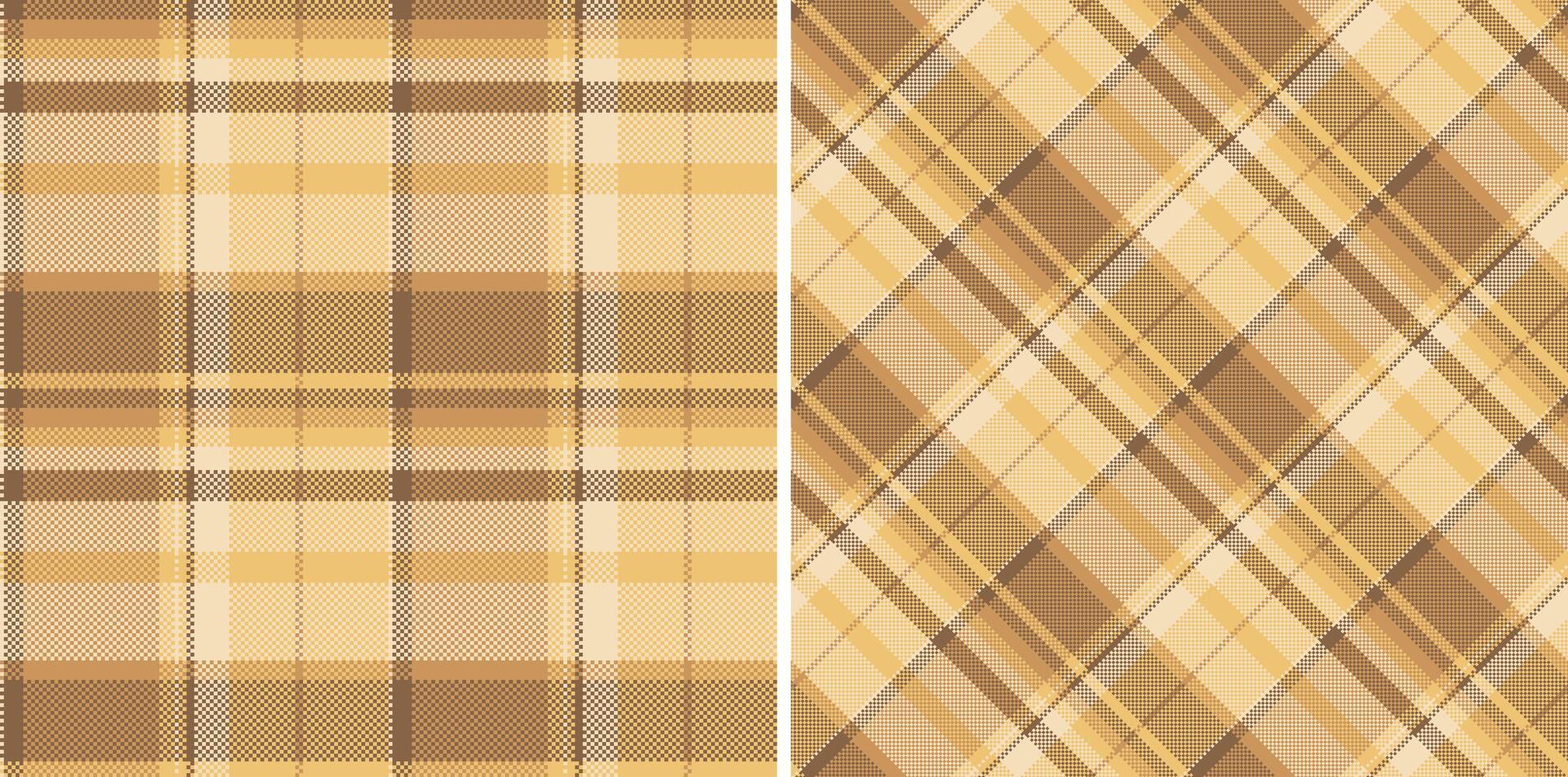 modèle vecteur texture de plaid sans couture en tissu avec une vérifier tartan textile Contexte. ensemble dans café couleurs dans mode tenues pour femmes.