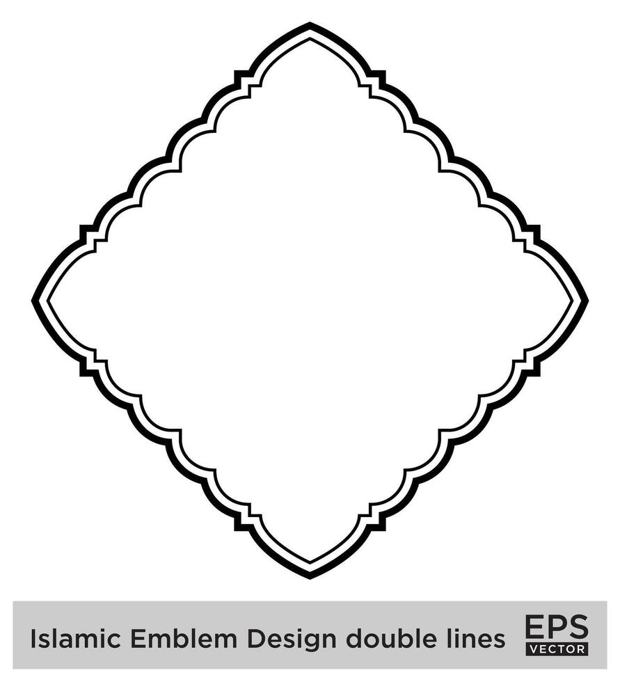 islamique déambuler conception double lignes noir accident vasculaire cérébral silhouettes conception pictogramme symbole visuel illustration vecteur