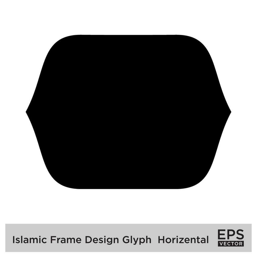 islamique Cadre conception glyphe horizontal noir rempli silhouettes conception pictogramme symbole visuel illustration vecteur