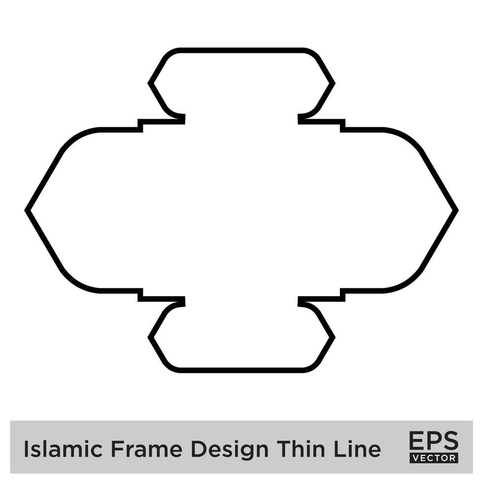 islamique Cadre conception mince ligne noir accident vasculaire cérébral silhouettes conception pictogramme symbole visuel illustration vecteur