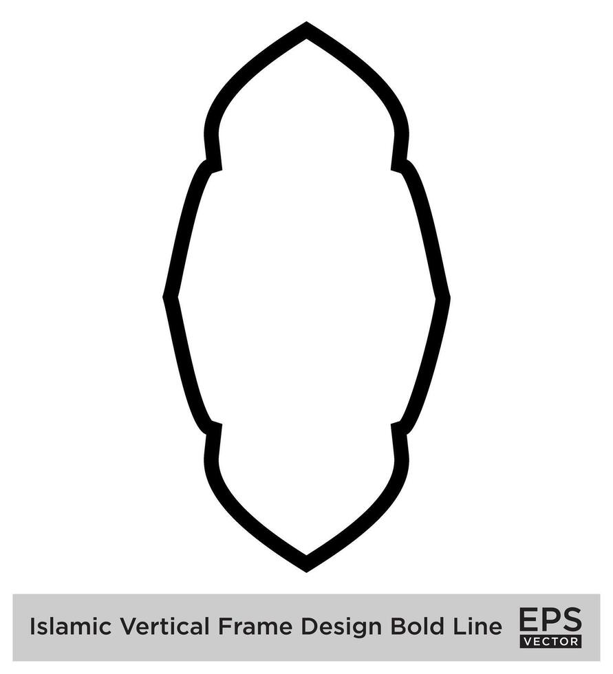 islamique verticale Cadre conception audacieux ligne contour linéaire noir accident vasculaire cérébral silhouettes conception pictogramme symbole visuel illustration vecteur