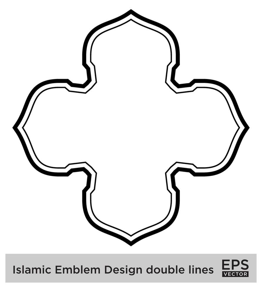 islamique déambuler conception double lignes noir accident vasculaire cérébral silhouettes conception pictogramme symbole visuel illustration vecteur