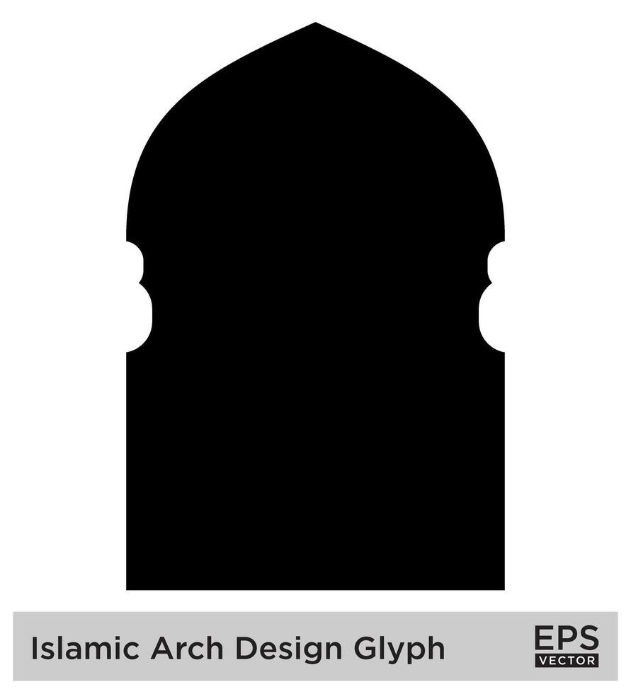 islamique cambre conception glyphe noir rempli silhouettes conception pictogramme symbole visuel illustration vecteur