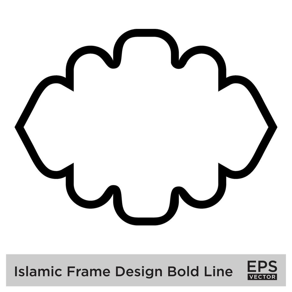 islamique Cadre conception audacieux ligne noir accident vasculaire cérébral silhouettes conception pictogramme symbole visuel illustration vecteur