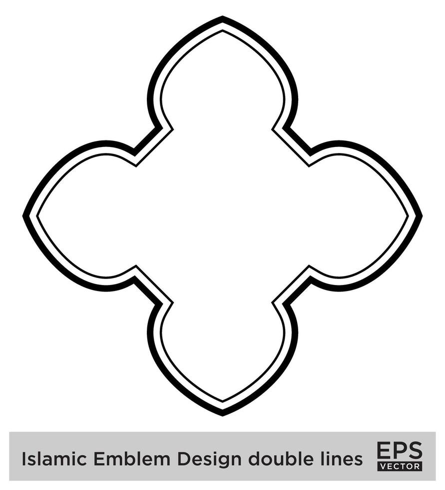 islamique déambuler conception double lignes noir accident vasculaire cérébral silhouettes conception pictogramme symbole visuel illustration vecteur