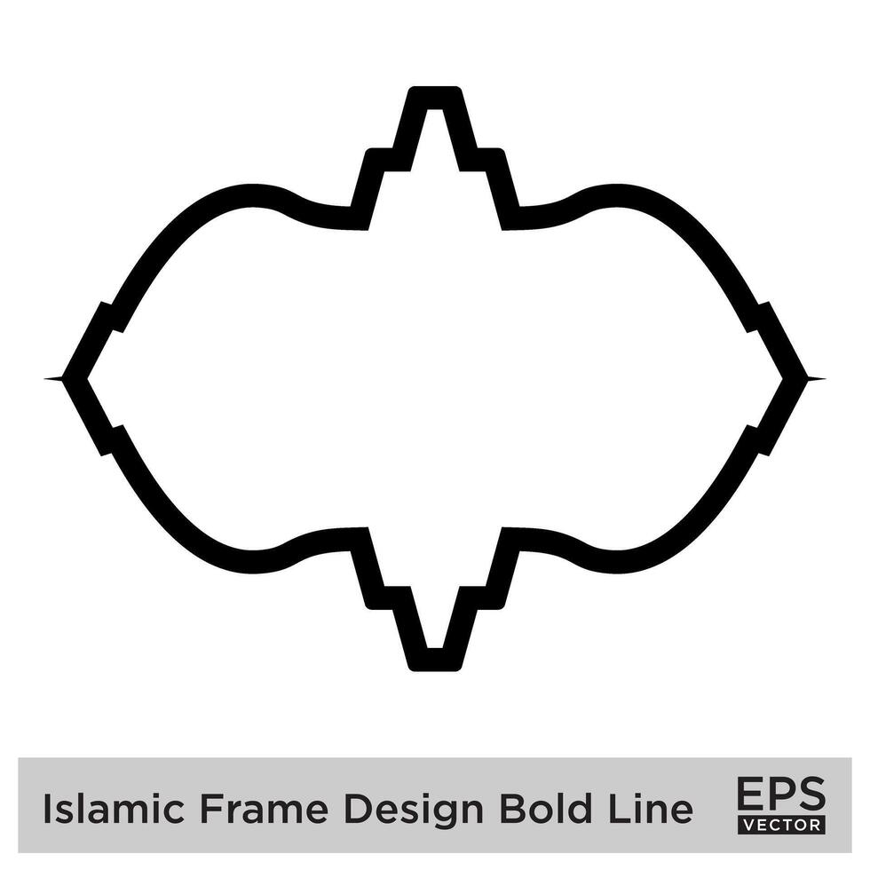 islamique Cadre conception audacieux ligne noir accident vasculaire cérébral silhouettes conception pictogramme symbole visuel illustration vecteur