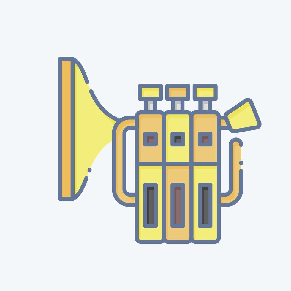 icône trompette. en relation à Jardin d'enfants symbole. griffonnage style. Facile conception modifiable. Facile illustration vecteur