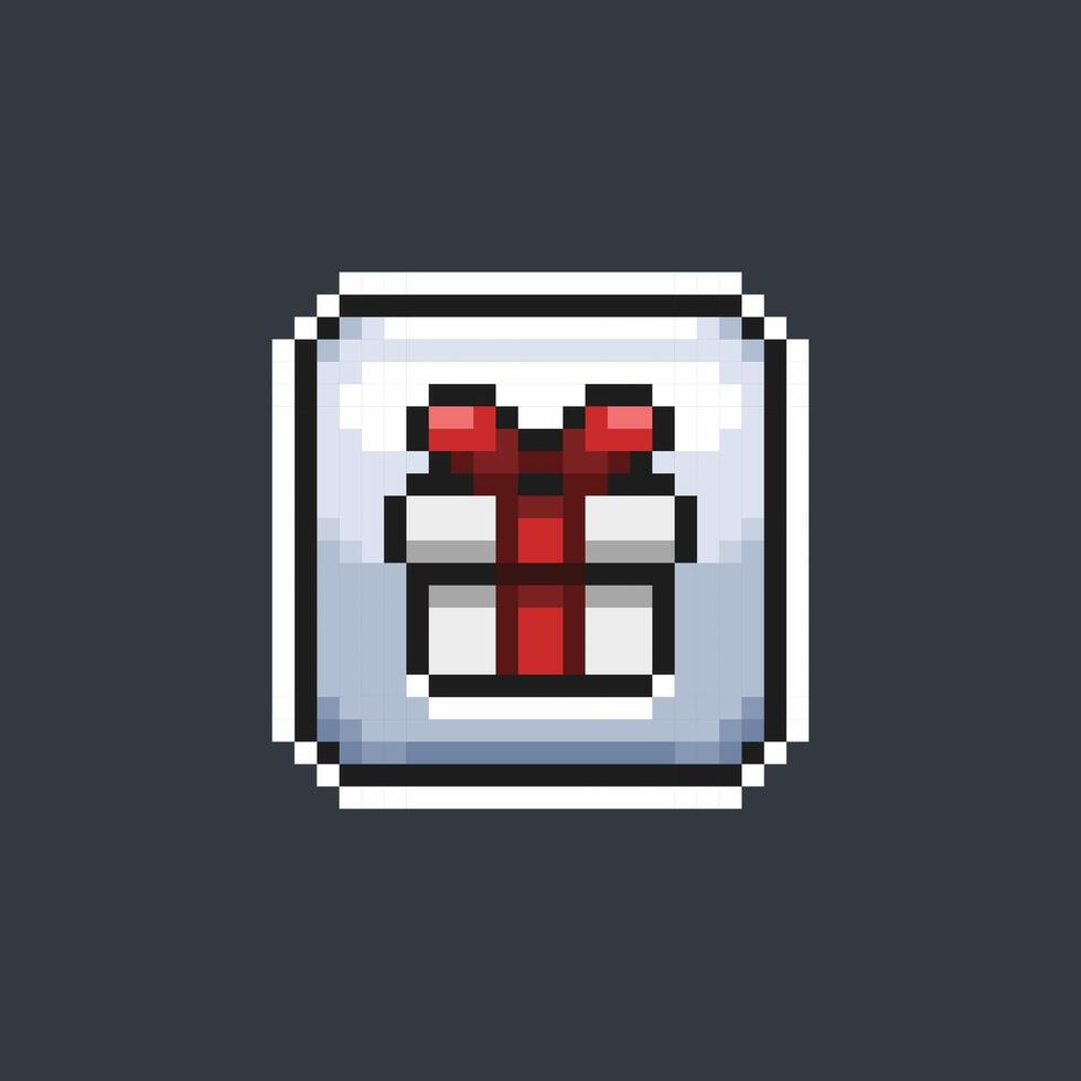 cadeau boîte signe dans pixel art style vecteur