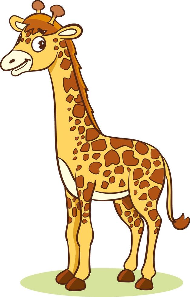 vecteur illustration de girafe dessin animé mascotte personnage sur blanc Contexte