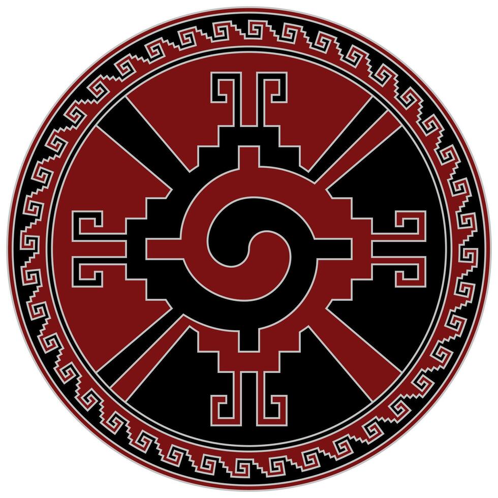 vecteur conception de aztèque civilisation tribal symbole, mexicain indigène géométrique modèle conception