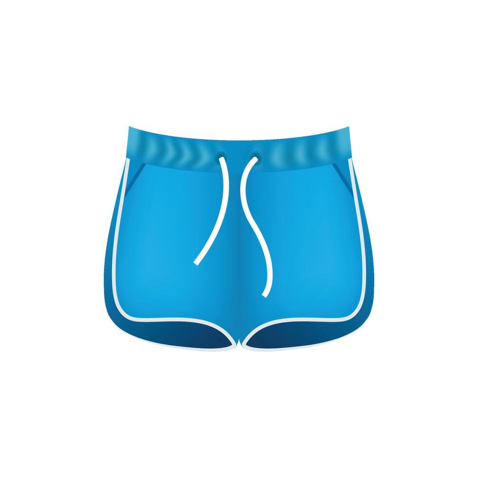 bleu short icône isolé sur blanc Contexte. Pour des hommes Vêtements icône emoji vecteur. brillant bleu été short pour le plage et natation. des sports bleu former. vecteur