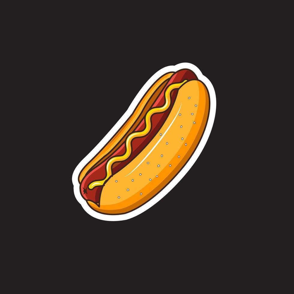 vecteur illustration de autocollant Hot-dog