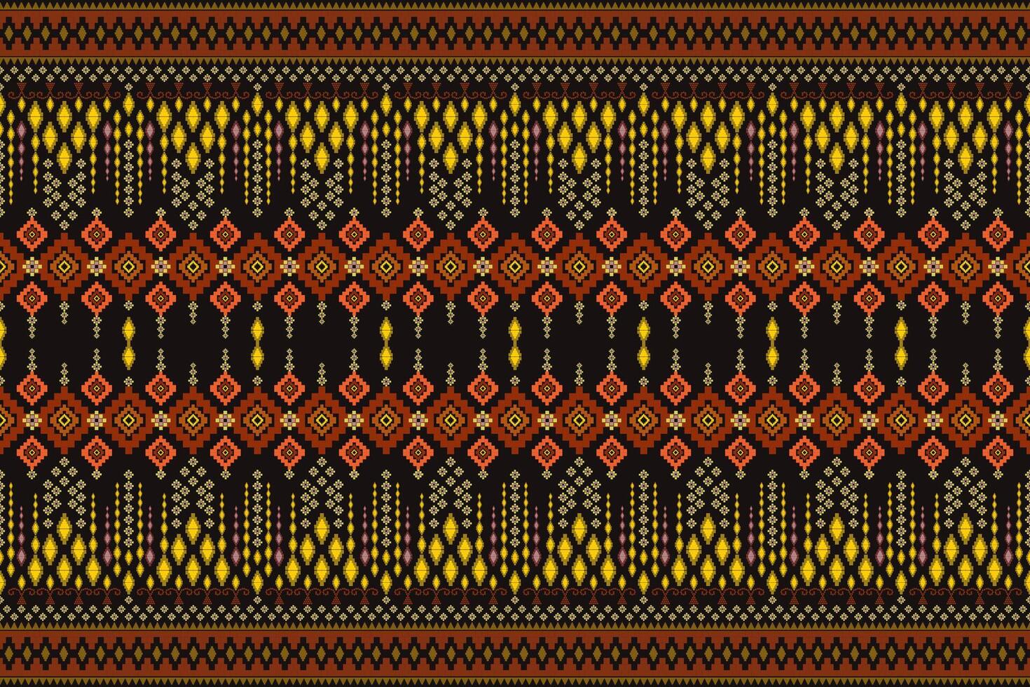 sans couture géométrique ethnique ikat et tradition modèle conception pour texture et Contexte. soie et en tissu modèle décoration pour tapis, thaïlandais vêtements, emballage et fond d'écran vecteur