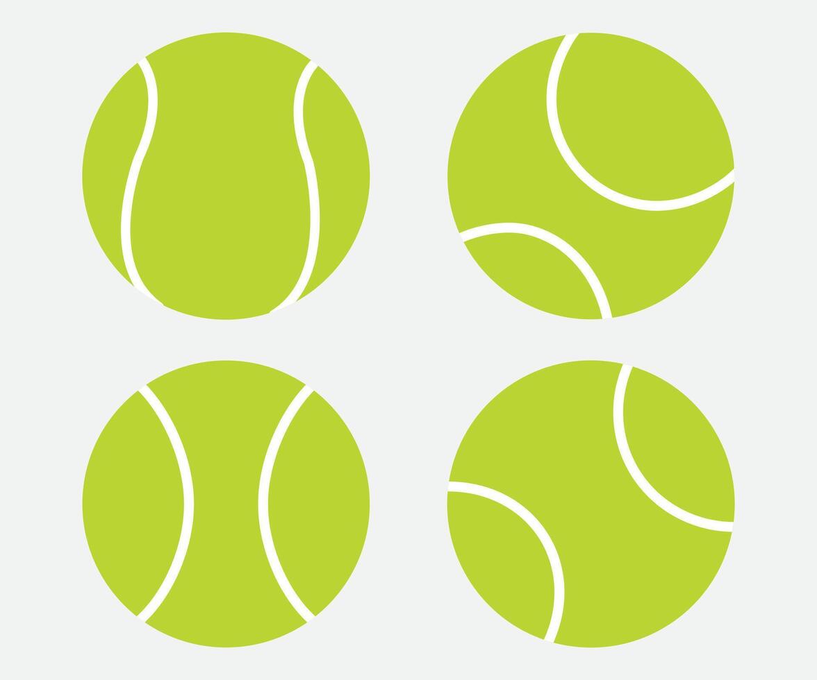 ensemble avec tennis des balles vecteur Icônes. tennis des balles Jaune collection. sport jeu.