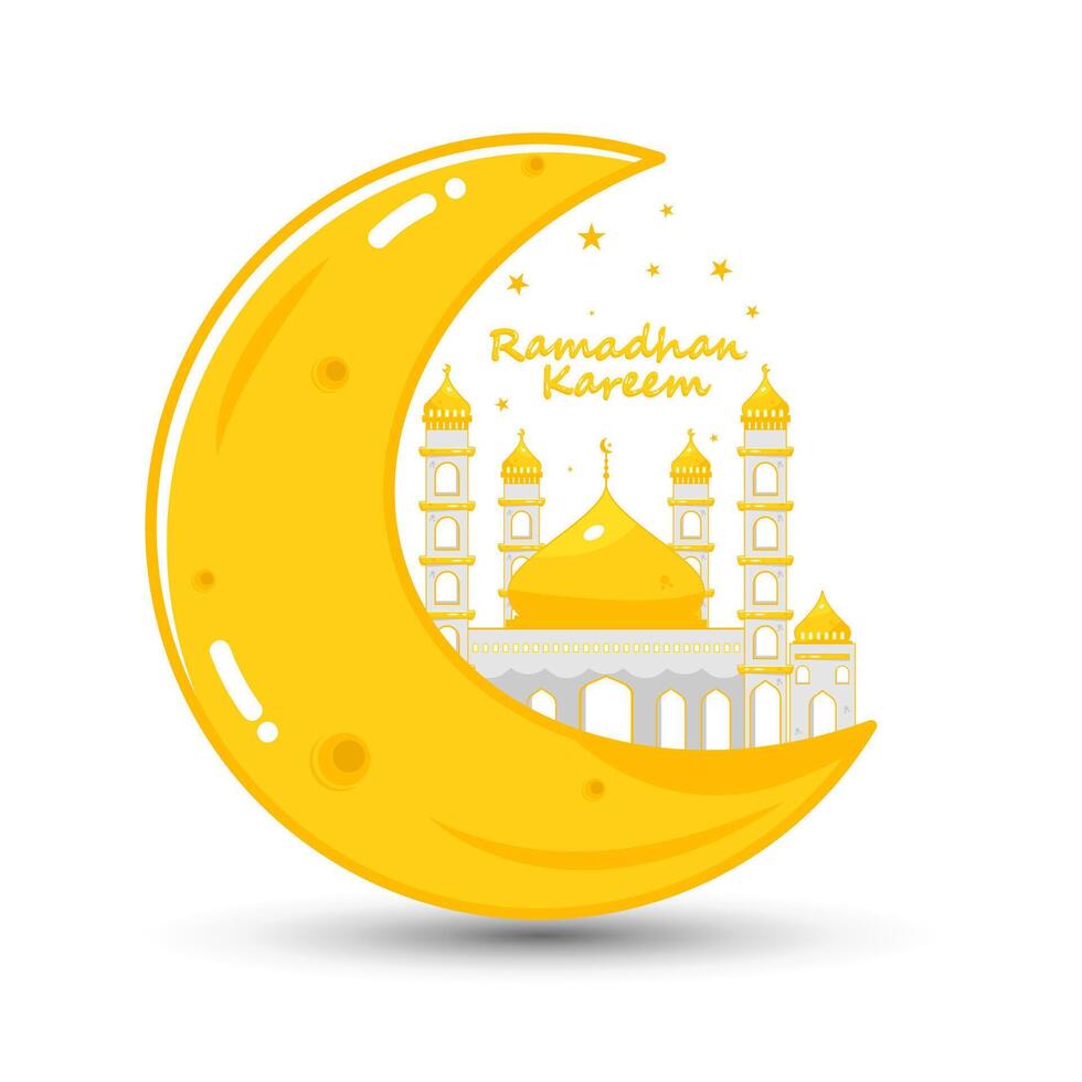 vecteur Ramadan avec mosquée et lune