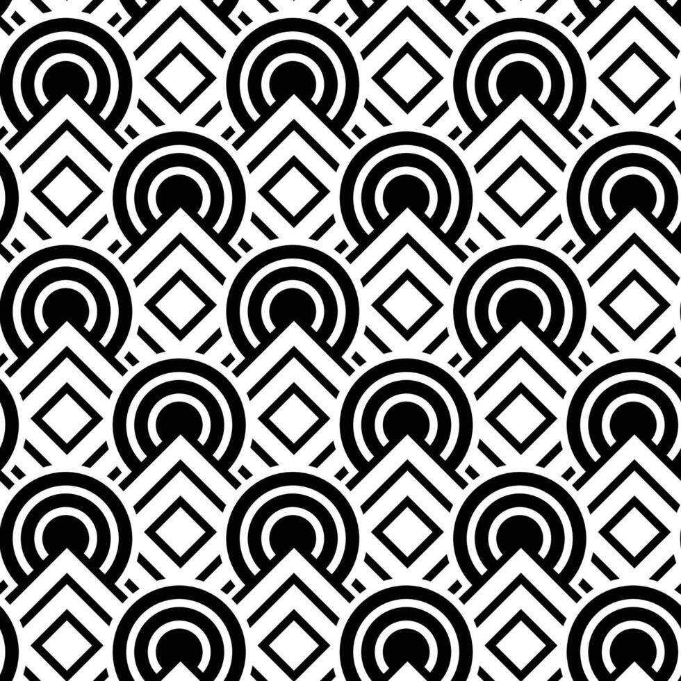 abstrait monochrome géométrie modèle sans couture carré et cercle. vecteur illustration