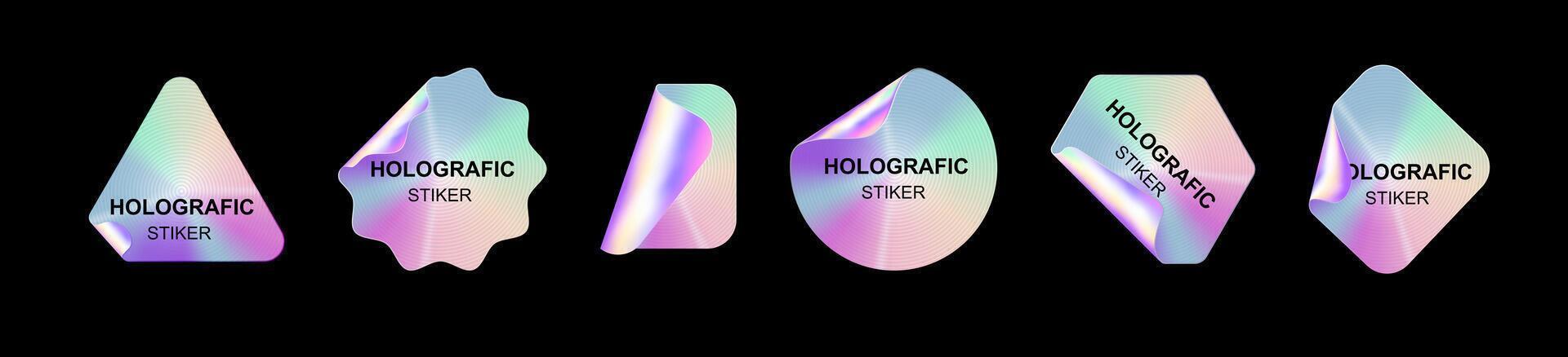 holographique autocollants. hologramme Étiquettes formes vecteur