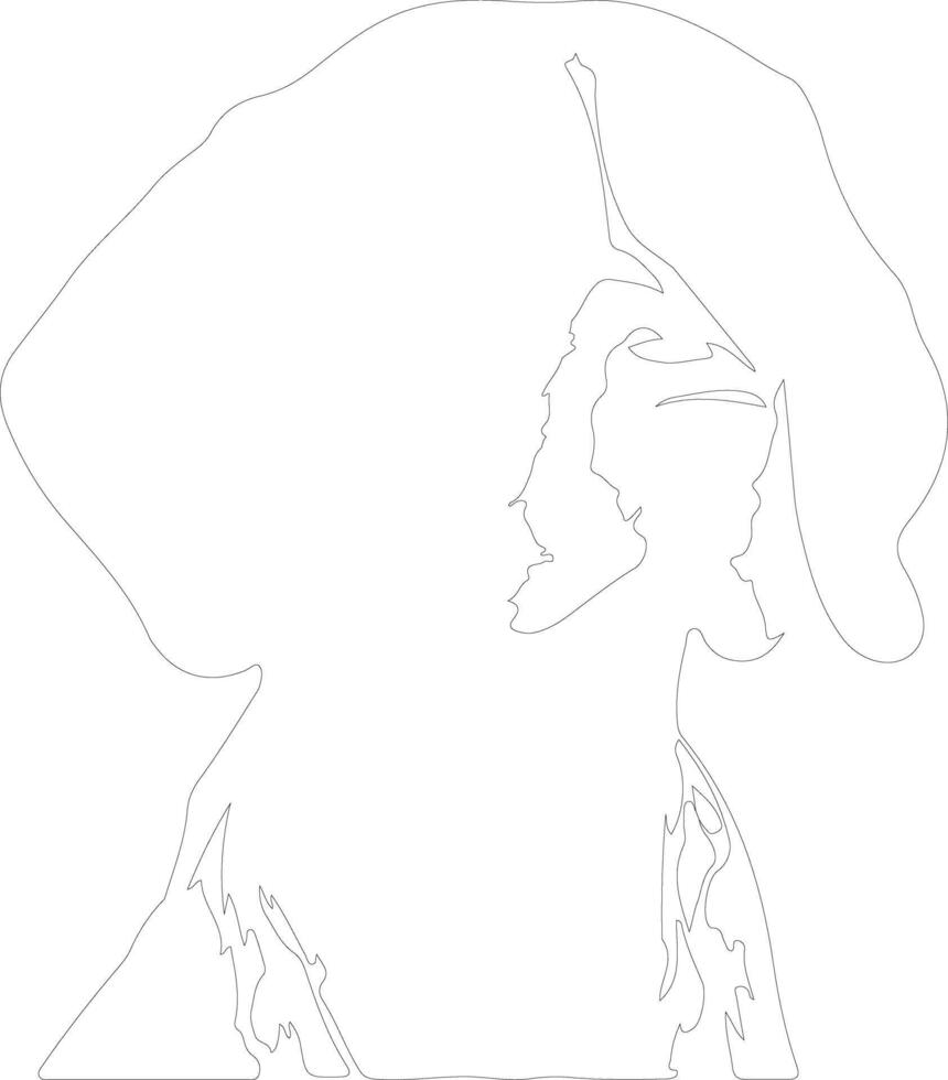 allemand cheveux courts aiguille contour silhouette vecteur