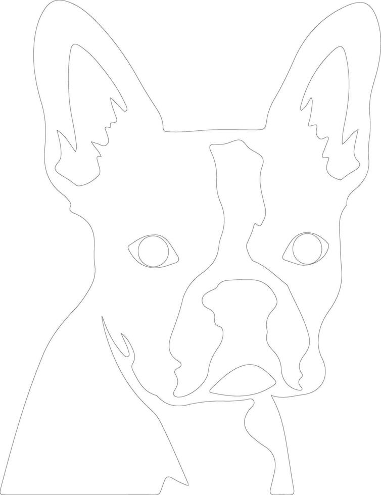 Boston terrier contour silhouette vecteur