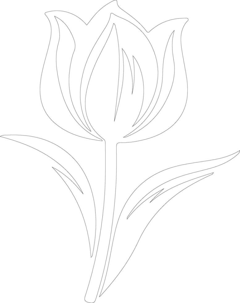 ai généré tulipe contour silhouette vecteur