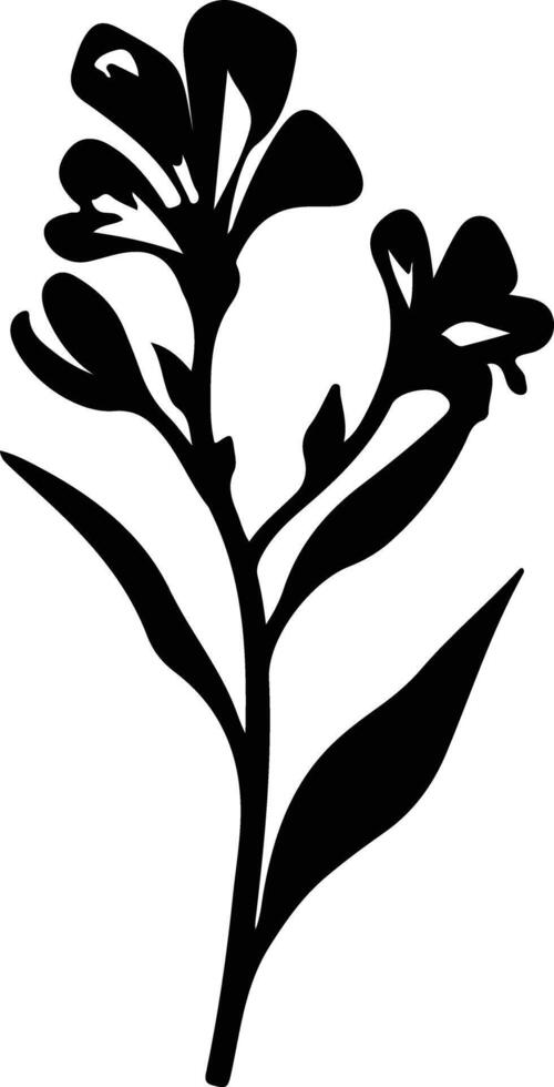 ai généré freesia noir silhouette vecteur