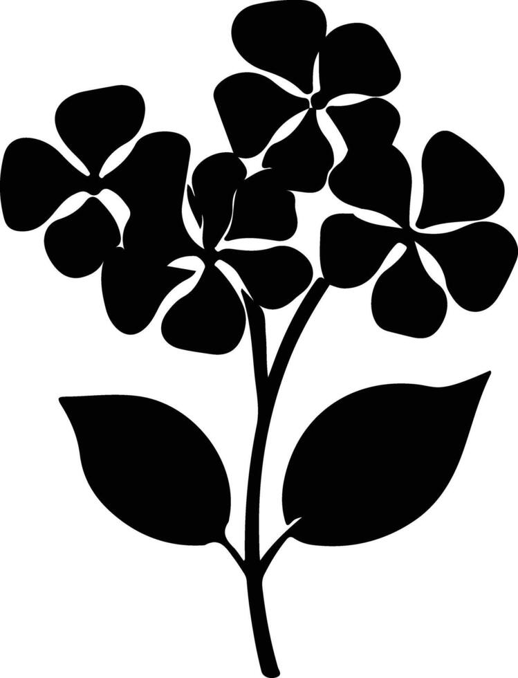 ai généré hortensia noir silhouette vecteur