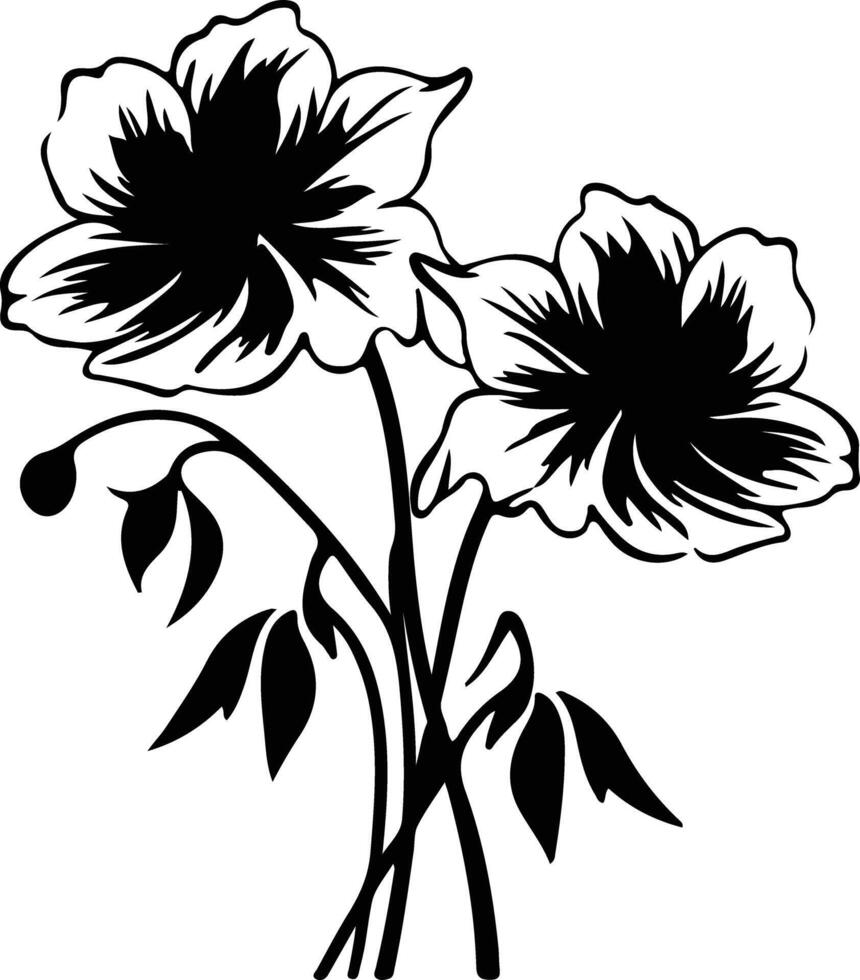 ai généré pasque fleur noir silhouette vecteur