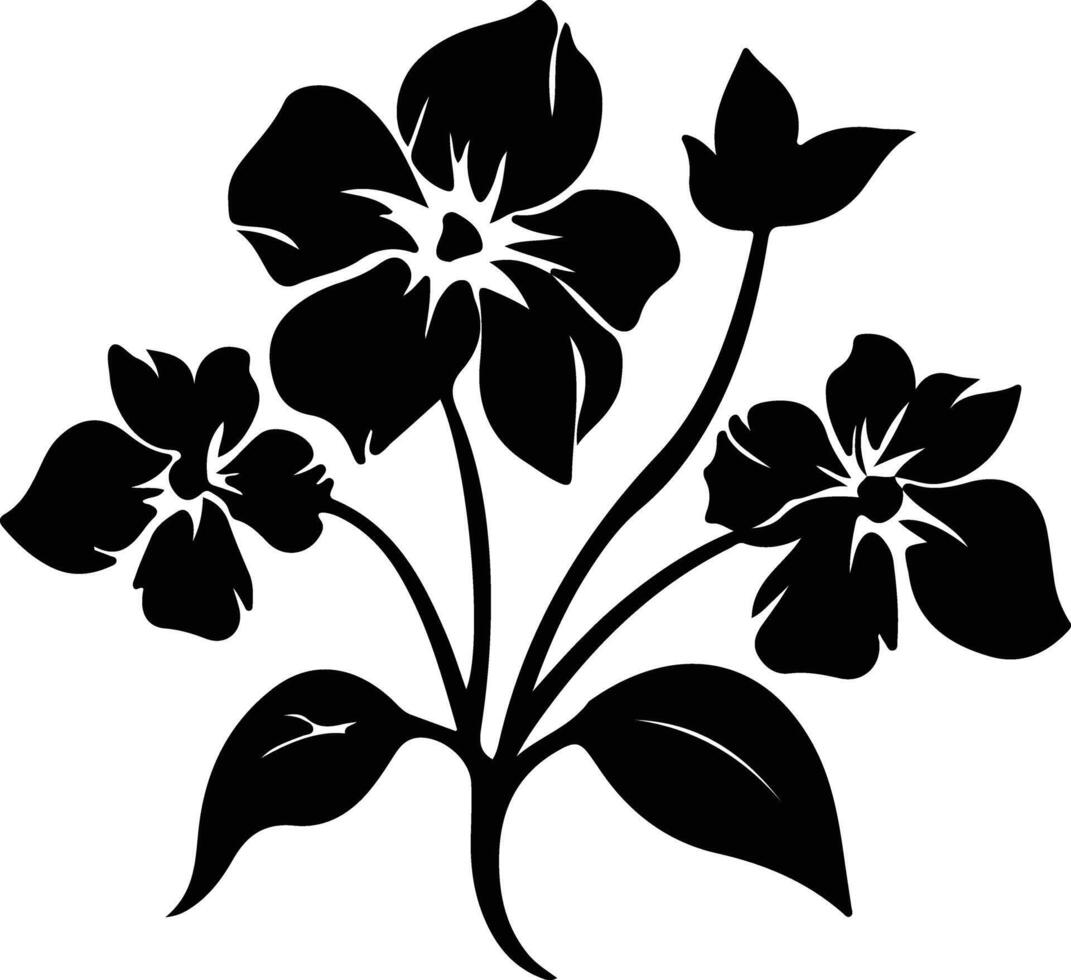 ai généré trillium noir silhouette vecteur