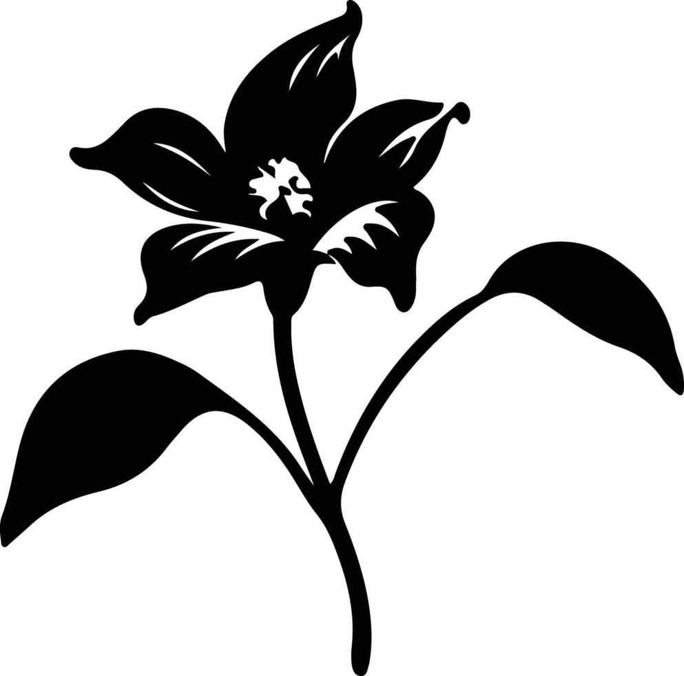 ai généré trillium noir silhouette vecteur