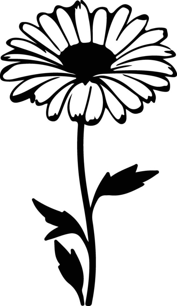 ai généré calendula noir silhouette vecteur