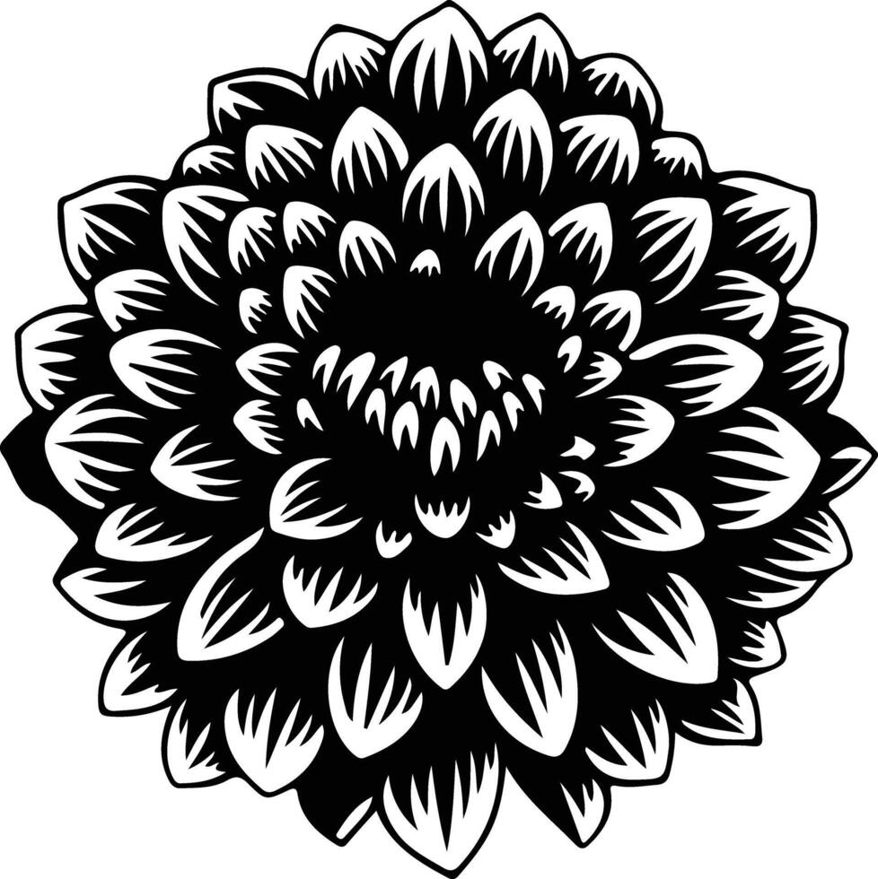 ai généré chrysanthème noir silhouette vecteur