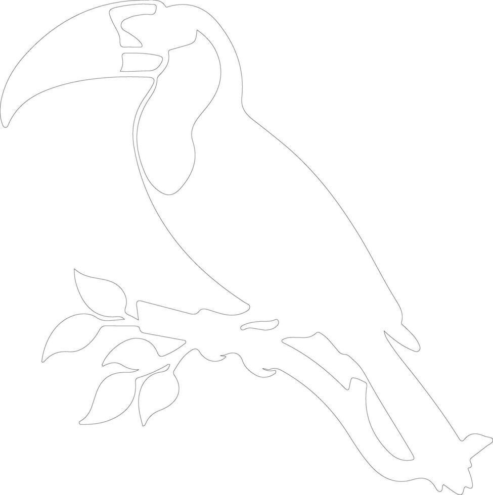 ai généré bec de quille toucan contour silhouette vecteur