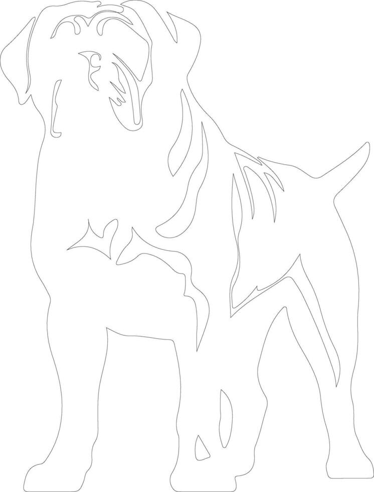 ai généré mastiff contour silhouette vecteur