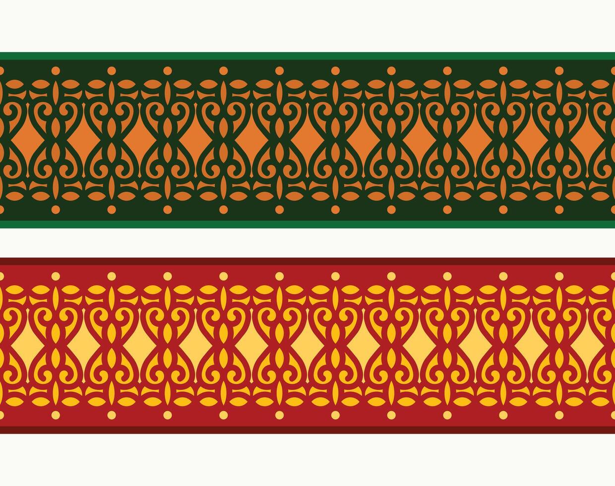 bordure de bannière au henné avec bordure colorée vecteur