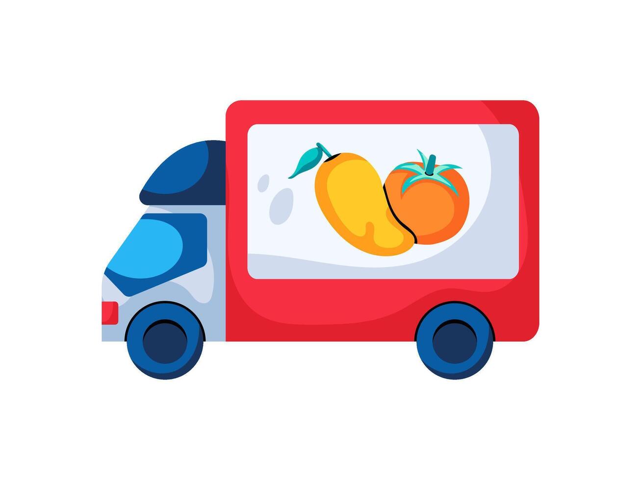 fruit un camion conception avec moderne illustration concept style pour badge ferme agriculture autocollant illustration vecteur