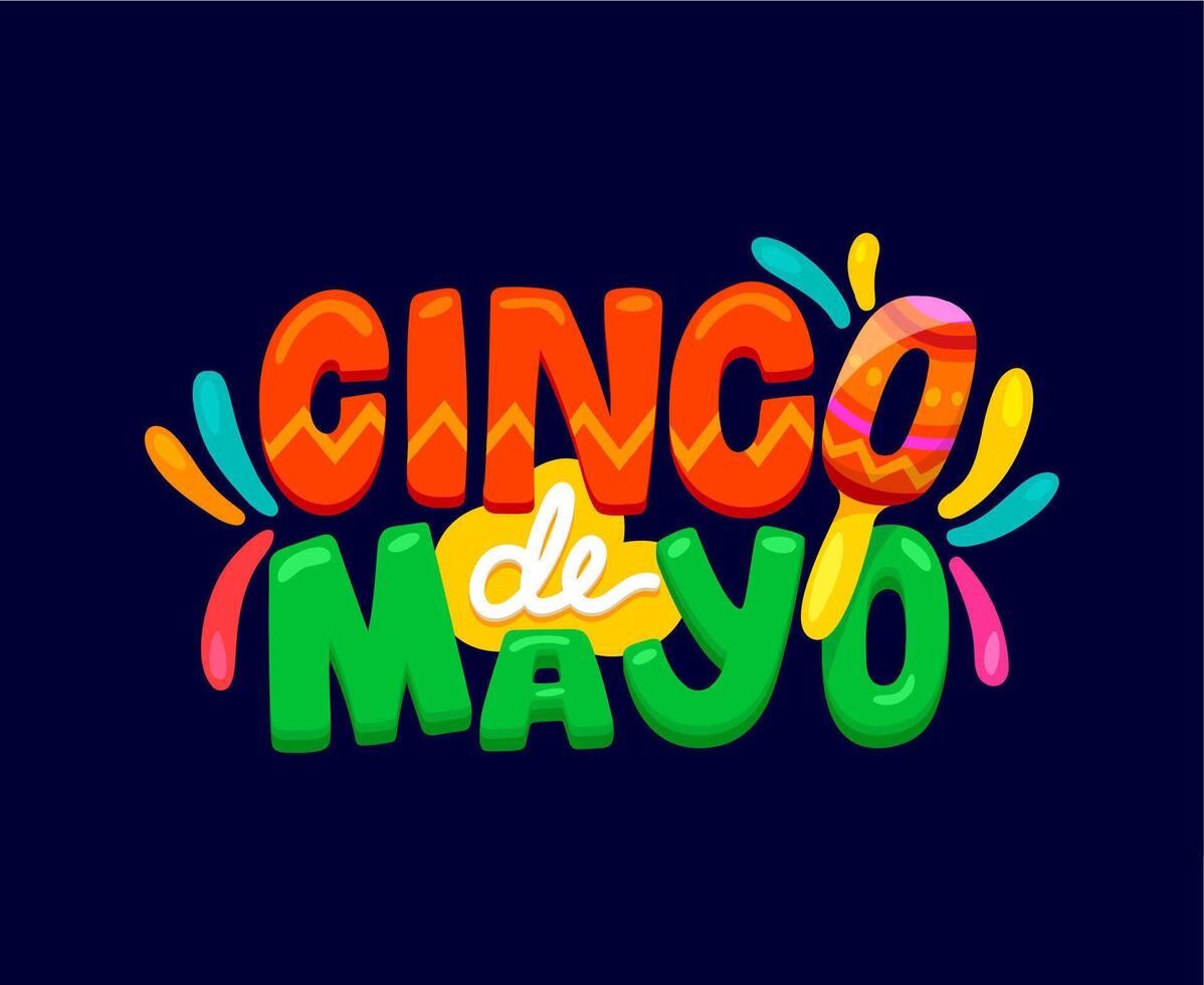 cinco de mayo mexicain vacances coloré typographie vecteur