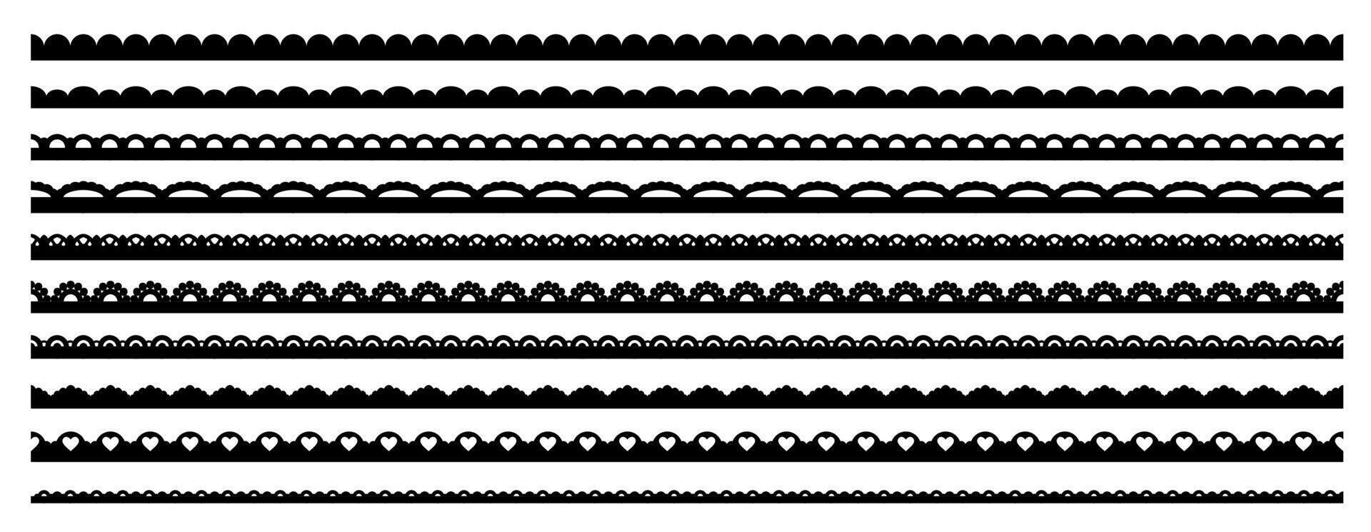 coquille dentelle bord cadres, les frontières et séparateurs ensemble vecteur