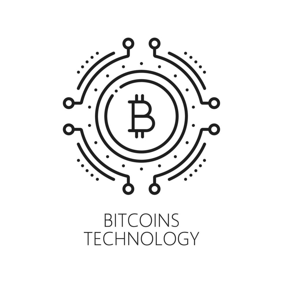 bitcoin crypto-monnaie technologie, fintech icône vecteur