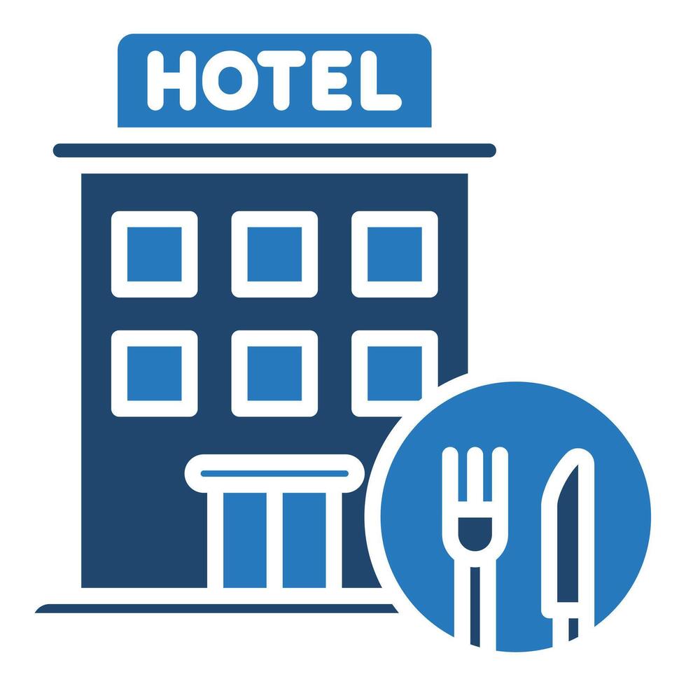 Hôtel restaurant icône ligne vecteur illustration