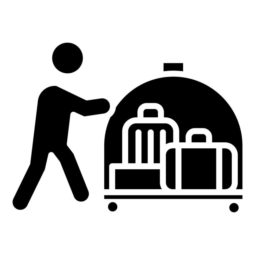 bagage un service icône ligne vecteur illustration