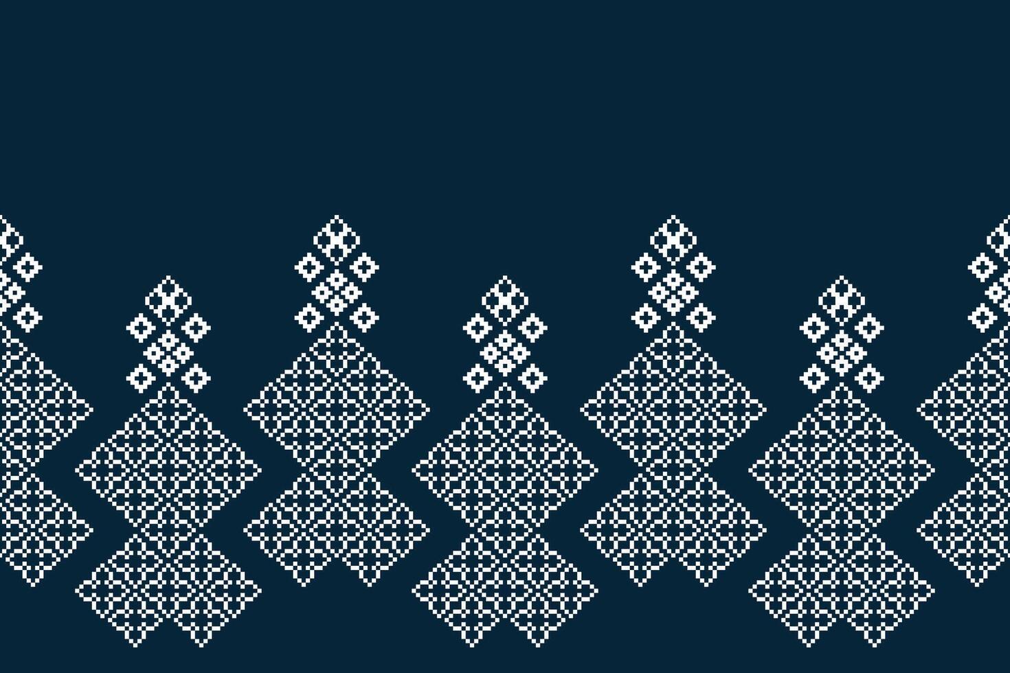 traditionnel ethnique motifs ikat géométrique en tissu modèle traverser point.ikat broderie ethnique Oriental pixel marine bleu Contexte. abstrait, vecteur, illustration. texture, écharpe, décoration, papier peint. vecteur