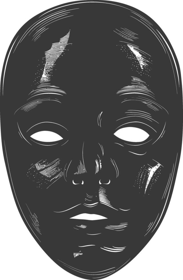 ai généré silhouette effrayant masque pour le mascarade noir Couleur seulement vecteur