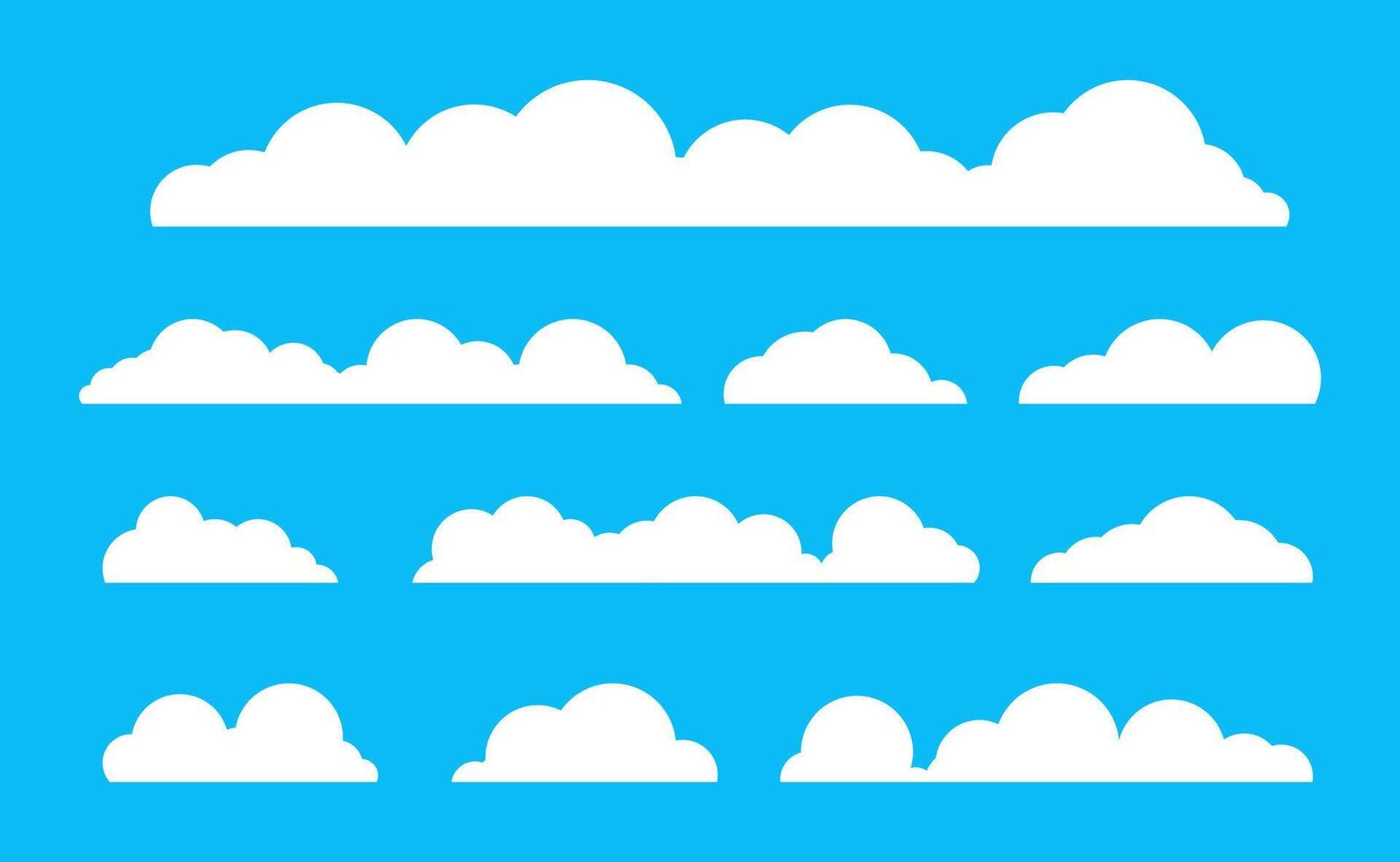 plat des nuages style conception, nuage vecteur, icône vecteur bleu ciel, dessin animé isolé conception