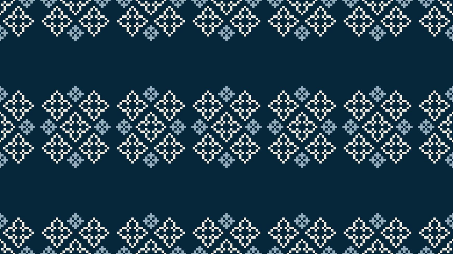 traditionnel ethnique motifs ikat géométrique en tissu modèle traverser point.ikat broderie ethnique Oriental pixel marine bleu Contexte. abstrait, vecteur, illustration. texture, écharpe, décoration, papier peint. vecteur