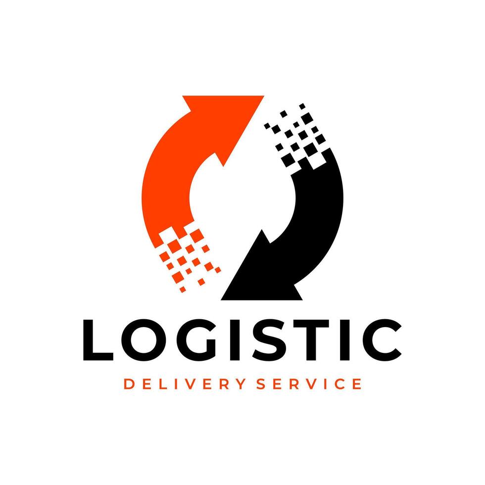 la logistique logo, La Flèche conception logo modèle, vecteur illustration