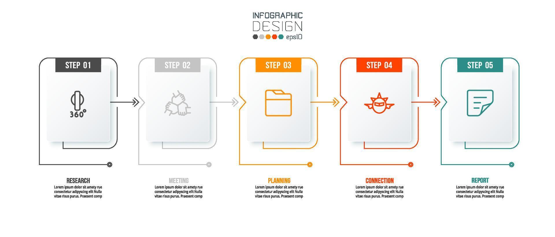 modèle d'infographie entreprise graphique chronologique. vecteur