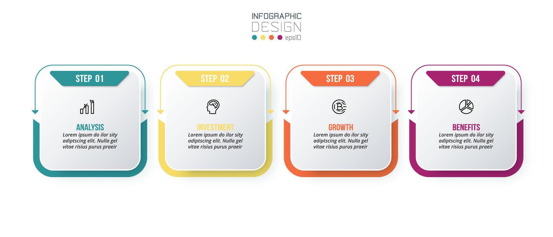 concept d'entreprise de modèle infographique avec étape. vecteur